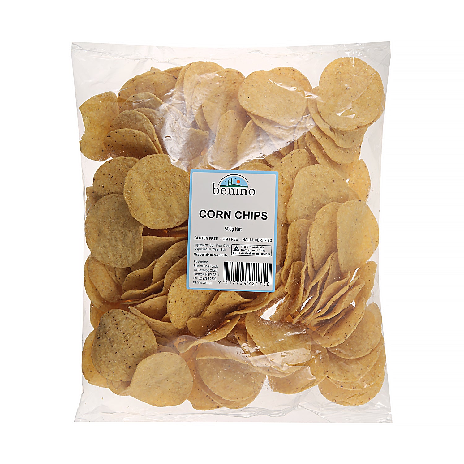 Benino Corn Chips 500g (Box of 6)