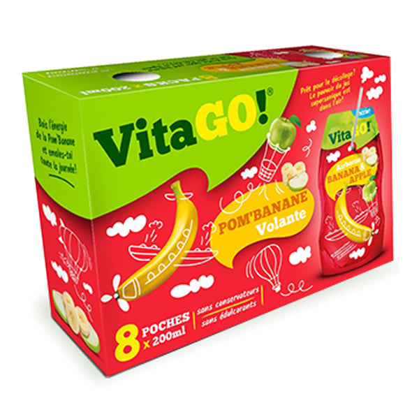 VitaGo Fruit Drink Banana & Apple 200ml x 8 Pack