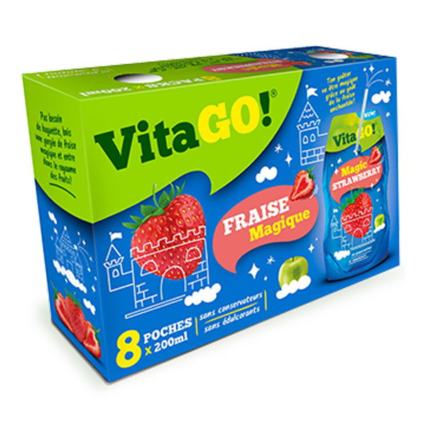 VitaGo Fruit Drink Strawberry 200ml x 8 Pack