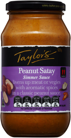 Taylor's Peanut Satay Simmer Sauce 525g (Box of 6)