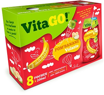 VitaGo Fruit Drink Banana & Apple 200ml x 8 Pack