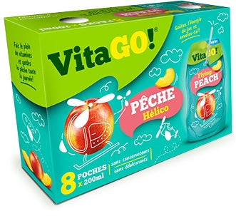 VitaGo Fruit Drink Peach 200ml x 8 Pack